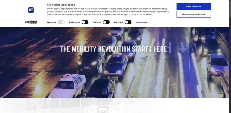 Website screenshot of Ace Parking Management Inc - Parking Facilities in 645 Ash St