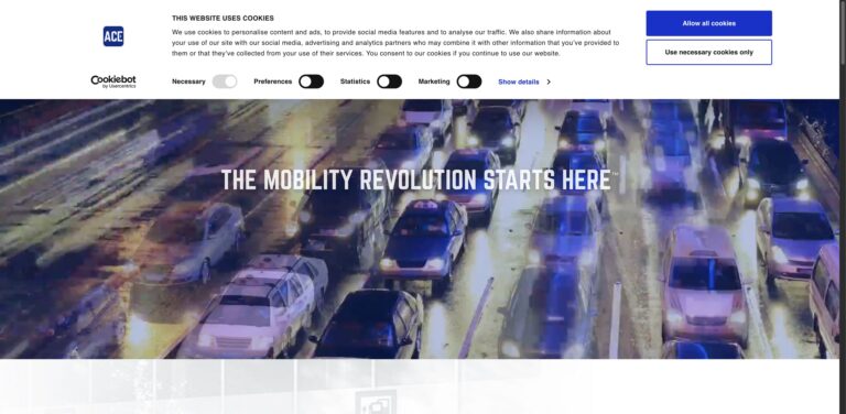 Website screenshot of ACES Parking - Parking Facilities in 2102 India St