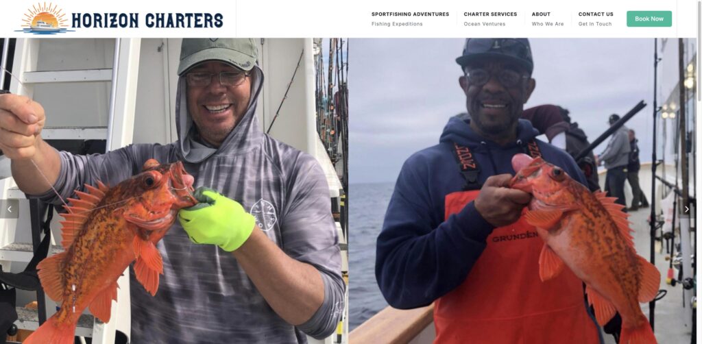 Website screenshot of America's Sportfishing Boat | San Diego Sportfishing Charters - Fishing charters in 2803 Emerson St #2716