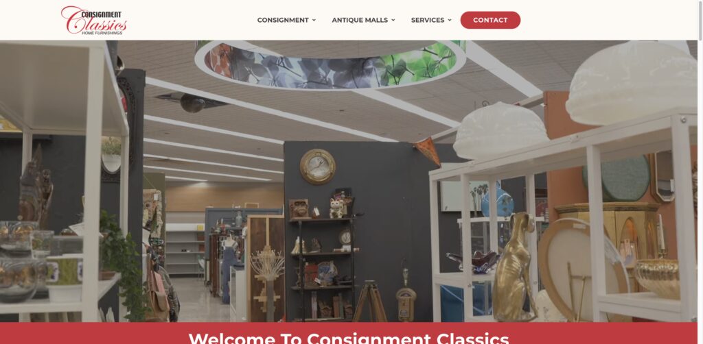 Website screenshot of Antique Mall - Antique and vintage stores in 211 S El Camino Real Suite A