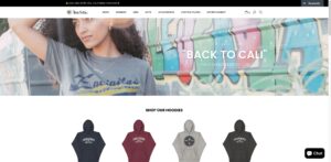 Website screenshot of Back To Cali - Souvenir shops in 300 Carlsbad Village Dr #107