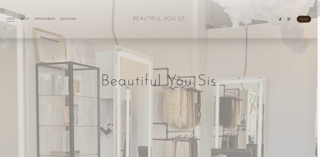 Website screenshot of Beautiful You Salon - Hair salons and beauty services in 1105 Cesar E. Chavez Pkwy