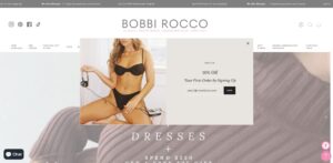 Website screenshot of Bobbi Rocco - Boutique clothing stores in 5701 La Jolla Blvd