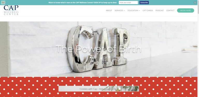 Website screenshot of Cap Wellness Center - Massage and wellness centers in 535 Encinitas Blvd #115