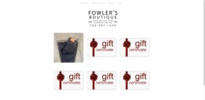 Website screenshot of Fowlers Boutique - Boutique clothing stores in 2029 San Elijo Ave