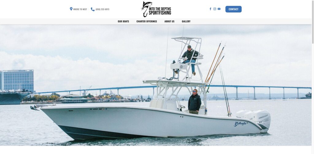 Website screenshot of Into The Depths Sportfishing - Fishing charters in 955 Harbor Island Dr