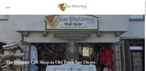 Website screenshot of La Paloma Old Town - Souvenir shops in 4010 Twiggs St