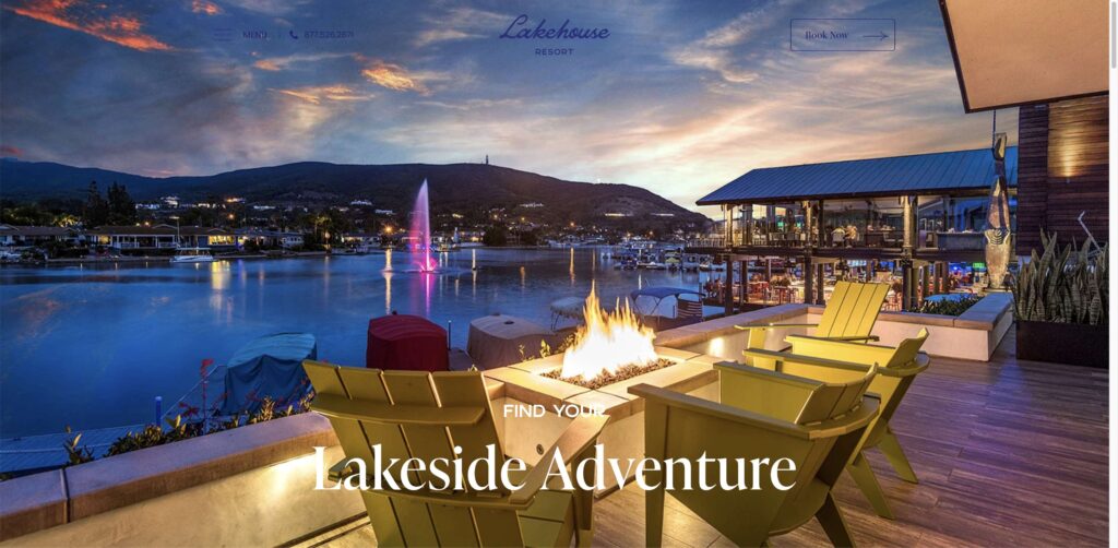 Website screenshot of Lakehouse Resort - Bed & breakfasts in 1025 La Bonita Dr