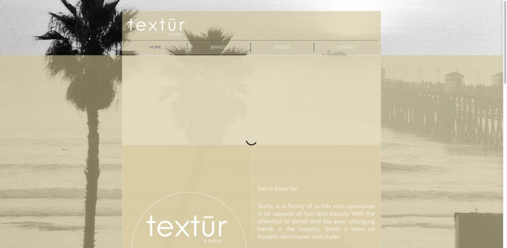 Website screenshot of Textūr A Salon - Hair salons and beauty services in 923 S Coast Hwy