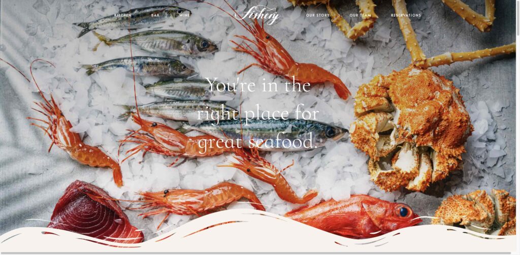 Website screenshot of The Fishery - Seafood restaurants in 5040 Cass St