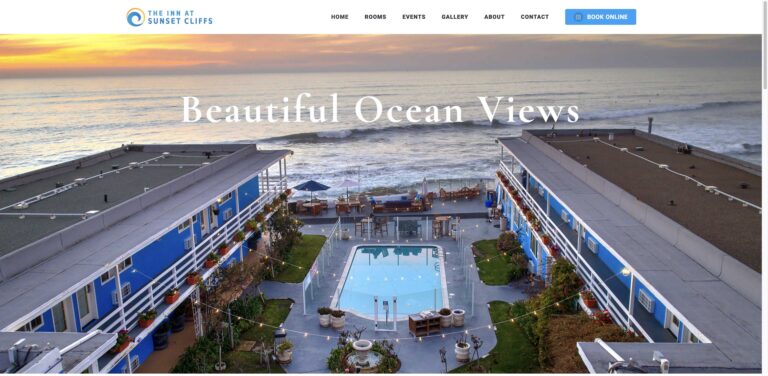 Website screenshot of The Inn at Sunset Cliffs - Bed & breakfasts in 1370 Sunset Cliffs Blvd