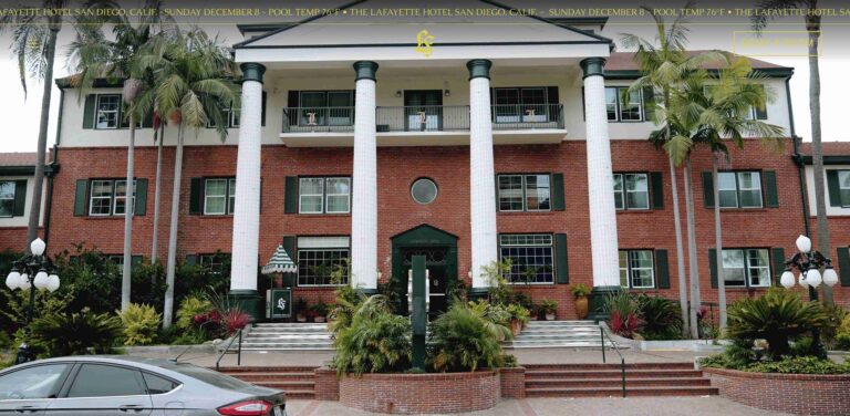 Website screenshot of The Lafayette Hotel and Club - Bed & breakfasts in 2223 El Cajon Blvd