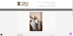 Website screenshot of TRE Boutique - Boutique clothing stores in 2690 Via De La Valle D240