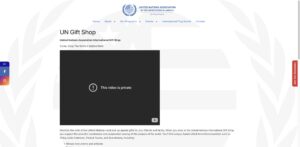 Website screenshot of United Nations International Gift Shop - Souvenir shops in 2171 Pan American Plaza