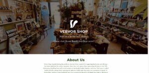 Website screenshot of Vervor Shop - Souvenir shops in 4689 Voltaire St