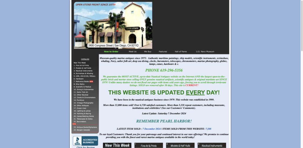 Website screenshot of West Sea Co - Antique and vintage stores in 2495 Congress St