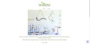 Website screenshot of Willow - Souvenir shops in 4918 Voltaire St